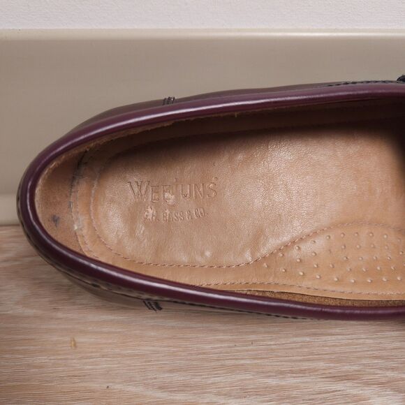 GH Bass & Co Weejuns Leather Loafers Dress Shoes Mens Size 12 Burgundy - Picture 15 of 16